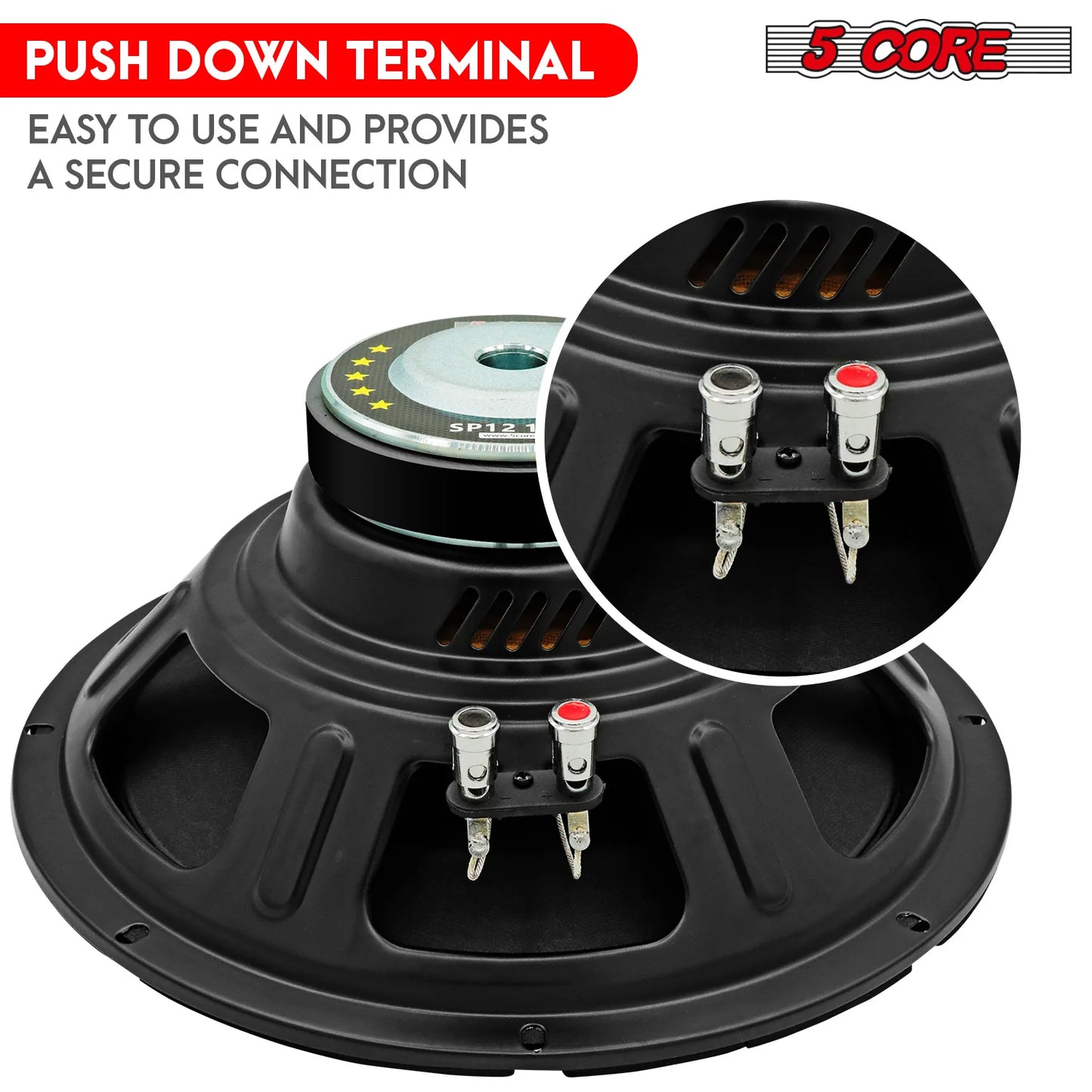5Core 12 Inch DJ Subwoofer Speaker 200W Peak 8Ohm Audio Replacement Sub Woofer