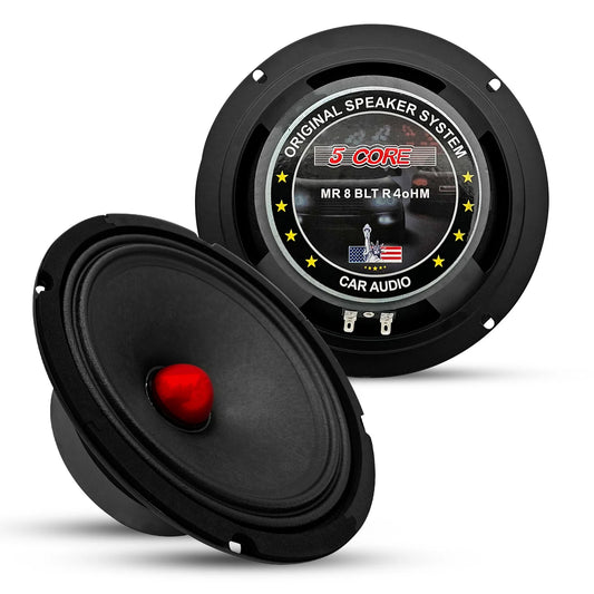 5Core 8 Inch Midrange Door Speaker 500W Subwoofer W Aluminum Bullet 4Ω Sub Woofer